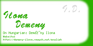 ilona demeny business card